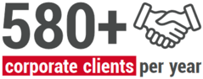 580+ corporate clients per year